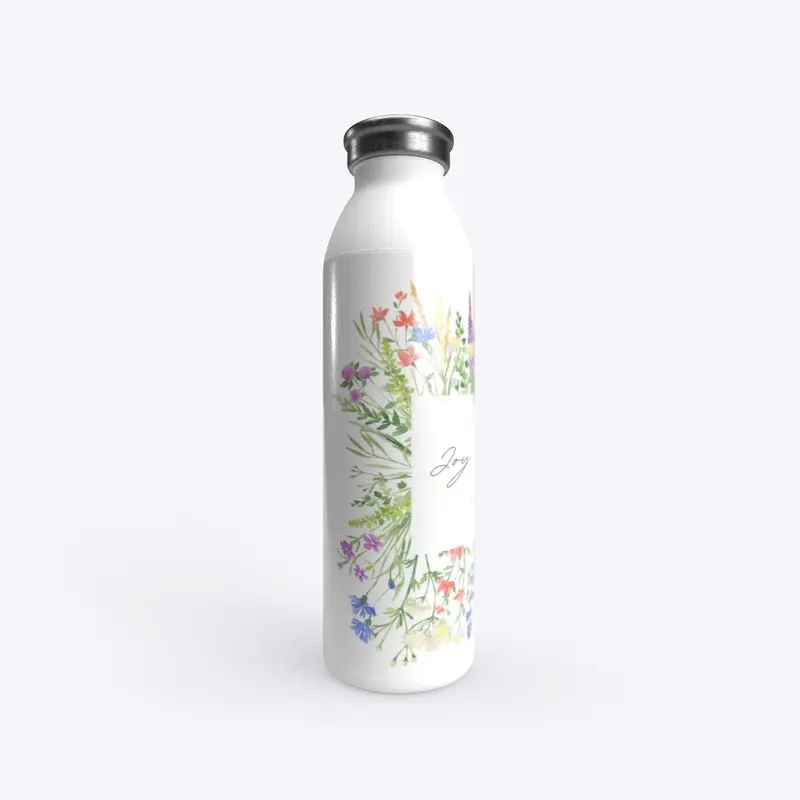 Water bottle with flowers